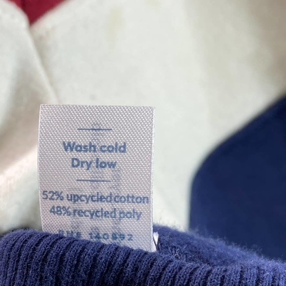 RE-SPUN By Marine Layer Women's Navy Colorblock Full-Zip Hooded Sweater SZ M - Picture 9 of 9